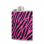 Trendy Hot Pink Zebra Print Glitz Glitter Sparkles Heupfles (Links)