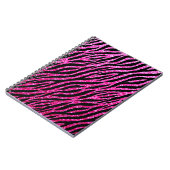 Trendy Hot Pink Zebra Print Glitz Glitter Sparkles Notitieboek (Linkerzijde)
