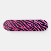 Trendy Hot Pink Zebra Print Glitz Glitter Sparkles Persoonlijk Skateboard (Horizontaal)