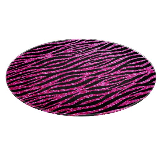 Trendy Hot Pink Zebra Print Glitz Glitter Sparkles Snijplank (Hoek)