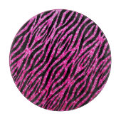 Trendy Hot Pink Zebra Print Glitz Glitter Sparkles Snijplank (Voorkant)