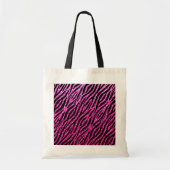 Trendy Hot Pink Zebra Print Glitz Glitter Sparkles Tote Bag (Voorkant)