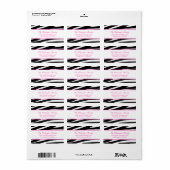 Trendy hot pink zebra stripes address label (Full Sheet)
