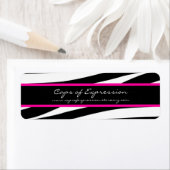 Trendy hot pink zebra stripes address label (Insitu)
