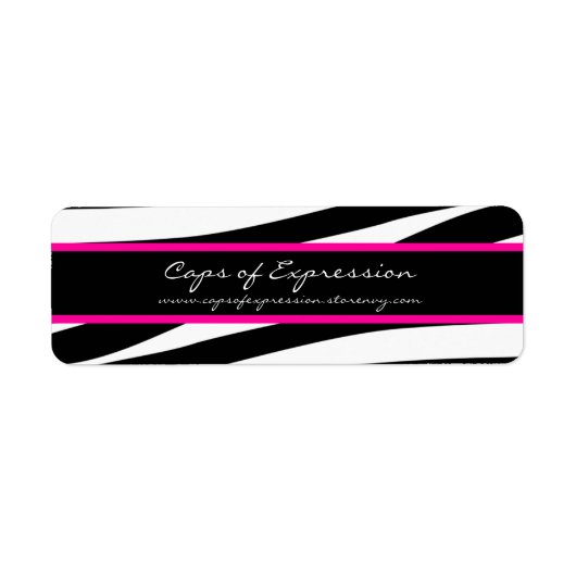 Trendy hot pink zebra stripes address label (Voorkant)