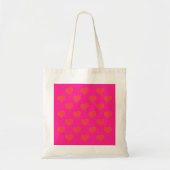Trendy Hot Roze & Oranje Hartpatroon Tote Bag (Voorkant)