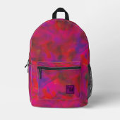 Trendy Hot Roze Rood Violet Tie Dye Hippie Patroon Bedrukte Rugzak (Voorkant)