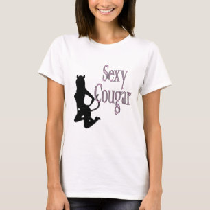 trendy hot silhouette cougar lady t-shirt