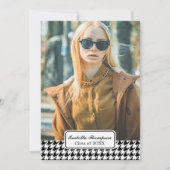Trendy Houndstooth Afstuderen Foto Klasse 20XX Kaart (Voorkant)