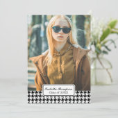 Trendy Houndstooth Afstuderen Foto Klasse 20XX Kaart (Staand voorkant)