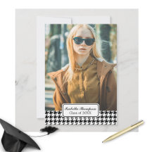 Trendy Houndstooth Afstuderen Foto Klasse 20XX