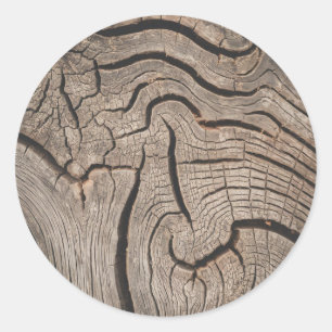 Trendy Hout Houten Boomstammen Ronde Sticker
