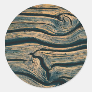 Trendy Hout Houten Boomstammen Ronde Sticker