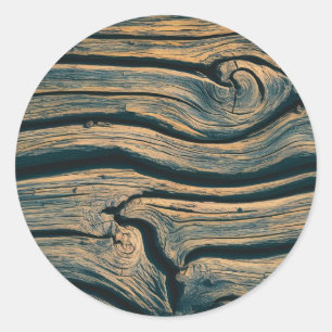 Trendy hout houten boomstammen ronde sticker