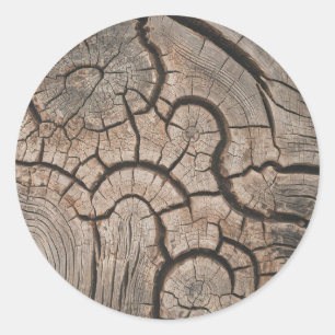 Trendy Hout Houten Boomstammen Ronde Sticker