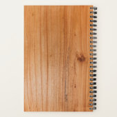 Trendy houtfineerprint moderne logo notitieboek (Achterkant)
