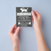 Trendy Houtskool Zwarte Hond Grooming Flyer (Hand)