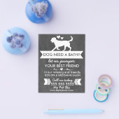 Trendy Houtskool Zwarte Hond Grooming Flyer (Enkel)