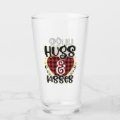 Trendy Hugs en Kisses Valentijnsdag Glas (Achterkant)