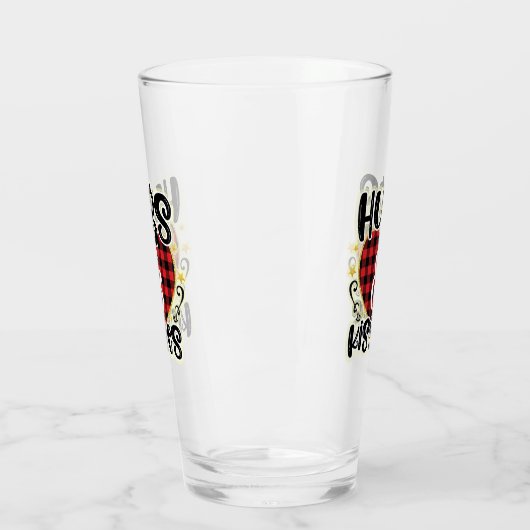 Trendy Hugs en Kisses Valentijnsdag Glas (Links)