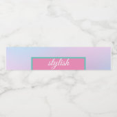 Trendy Huidige Teal Roze Blauw Waterfles Etiket (Enkel label)