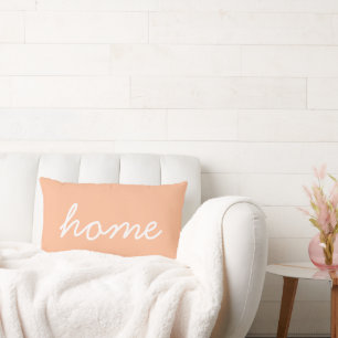 Trendy Huis Quote Perzik Wit Stijlvol Schrift Lief Kussen