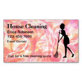 Trendy Huis Schoonmaak Maid Magnetische Visitekaar Magnetisch Visitekaartje (Voorkant)