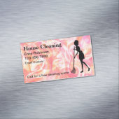 Trendy Huis Schoonmaak Maid Magnetische Visitekaar Magnetisch Visitekaartje (Voorbeeld)