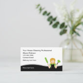 Trendy huis schoonmaak meid service visitekaartje (Staand voorkant)