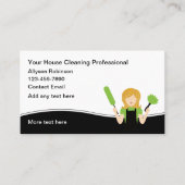 Trendy huis schoonmaak meid service visitekaartje (Voorkant)