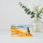 Trendy huis schoonmaak unieke Visitekaartjes (Staand voorkant)