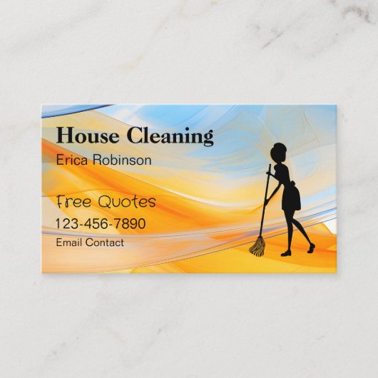 Trendy huis schoonmaak unieke Visitekaartjes (Voorkant)