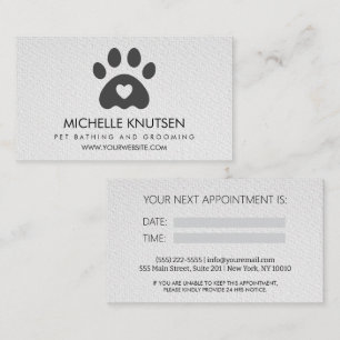 Trendy Huisdier Baden en Grooming Afspraakkaart Visitekaartje