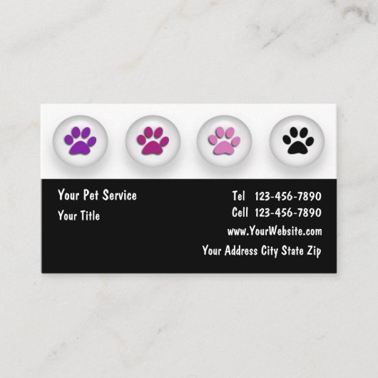 Trendy huisdier thema visitekaartje (Voorkant)