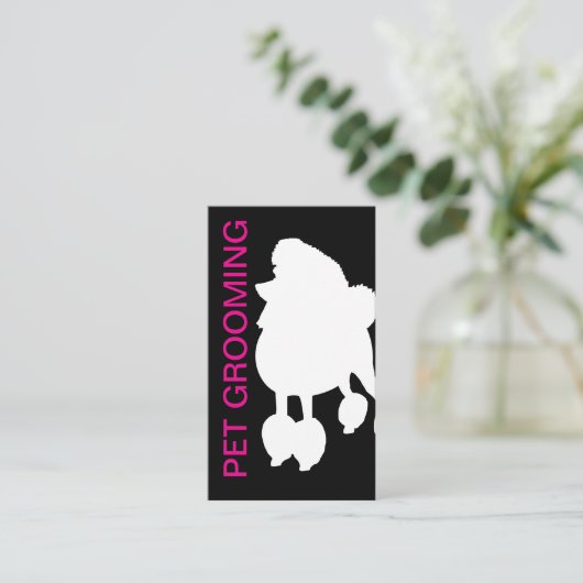 Trendy huisdierverzorging visitekaartje (Staand voorkant)