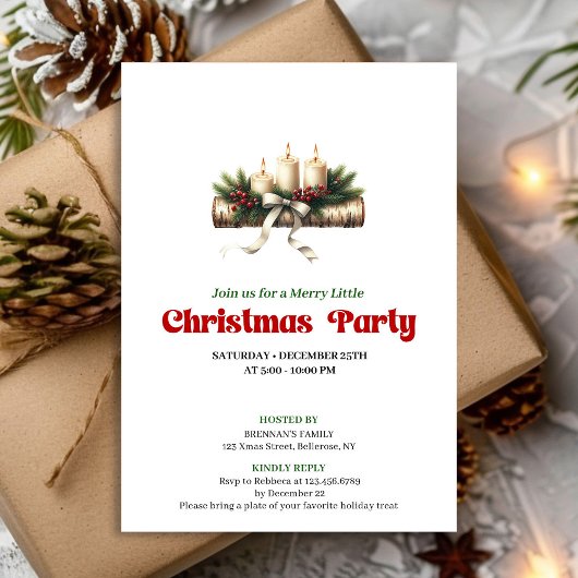 Trendy Hulstbes Kerst Decoratie Uitnodiging