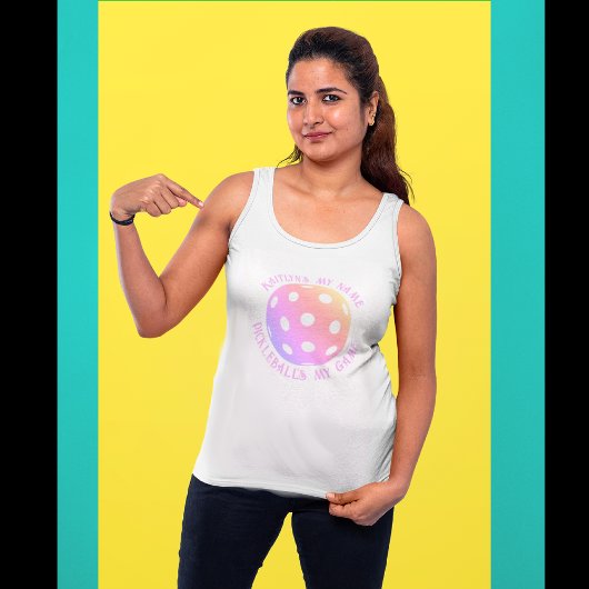 Trendy humoristische pastel gepersonaliseerde pick tanktop