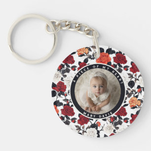 Trendy huwelijkscadeau Rose bloemstuk Sleutelhanger