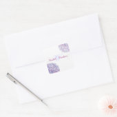 Trendy Hydrangea bruidspaar Monogram Vierkante Sticker (Envelop)