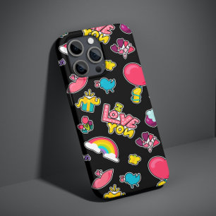 Trendy I love you Colorful Modern Girly Y2K Case-Mate iPhone 14 Hoesje