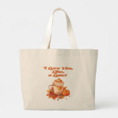 Trendy "I love you, like, a latte" Grote Tote Bag (Achterkant)