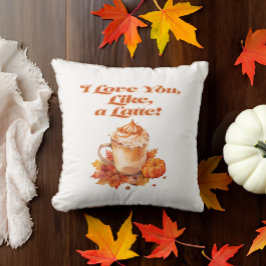 Trendy "I love you, like, a latte" Kussen