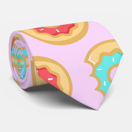 Trendy Iced Donuts patroon Stropdas (Opgerold)