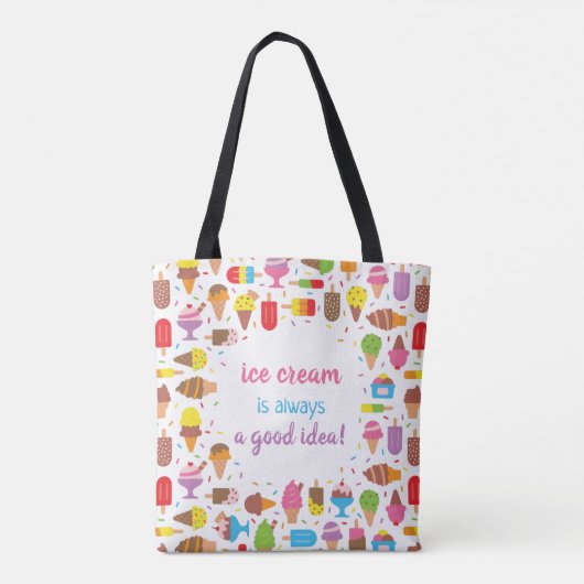 Trendy ijs is altijd een goed idee Canvas tas (Achterkant)