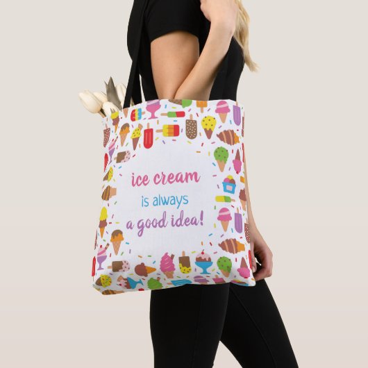 Trendy ijs is altijd een goed idee Canvas tas (Dichtbij)