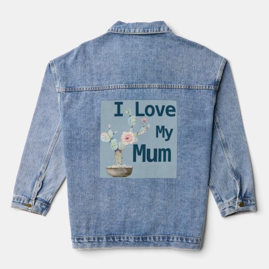 Trendy ik hou van mijn moeder denim jacket (Achterkant)