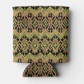 Trendy Ikat Colorful Ethnic Pattern on Black Blikjeskoeler (Voorkant)