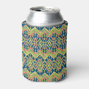 Trendy Ikat Colorful Ethnic Pattern on Blue Blikjeskoeler