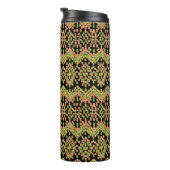 Trendy Ikat Ethnic Pattern on Black om aan te pass Thermosbeker (Geroteerd rechts)