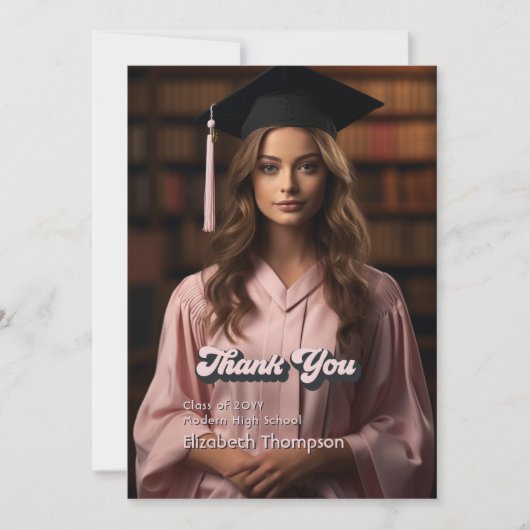 Trendy in mijn Afstudeerder tijdperk Afstuderen Bedankkaart (Voorkant)